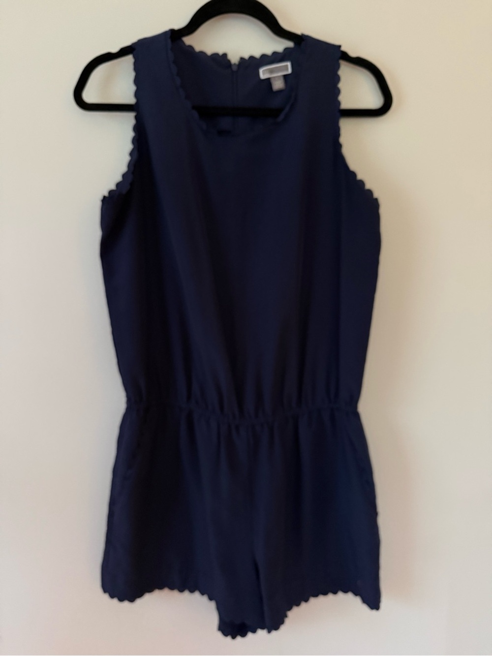 Chelsea28 Navy Scallop Romper